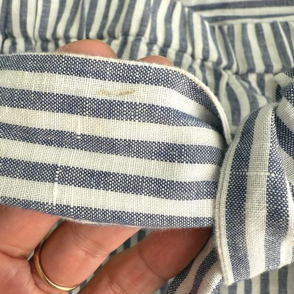 Talbots Candy Stripe Womens Midi Skirt XL Linen Blend Preppy Quiet Luxury Summer - Picture 7 of 12